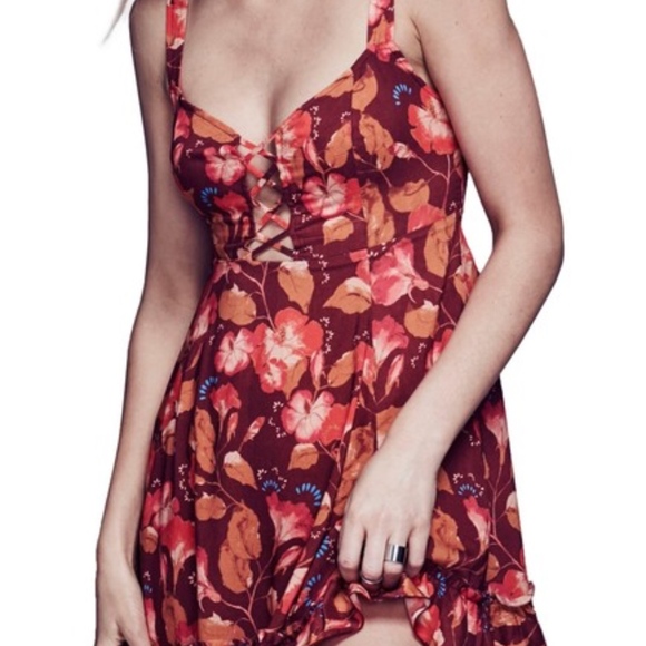 Free People 'Lattice Lovers' Slip Dress Medium - Picture 3 of 7